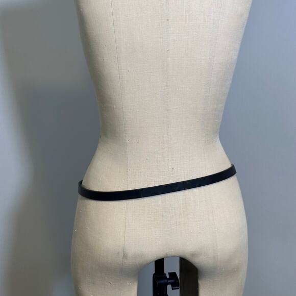 Lamarque Skinny Leather Belt in Black and Gold main image 9